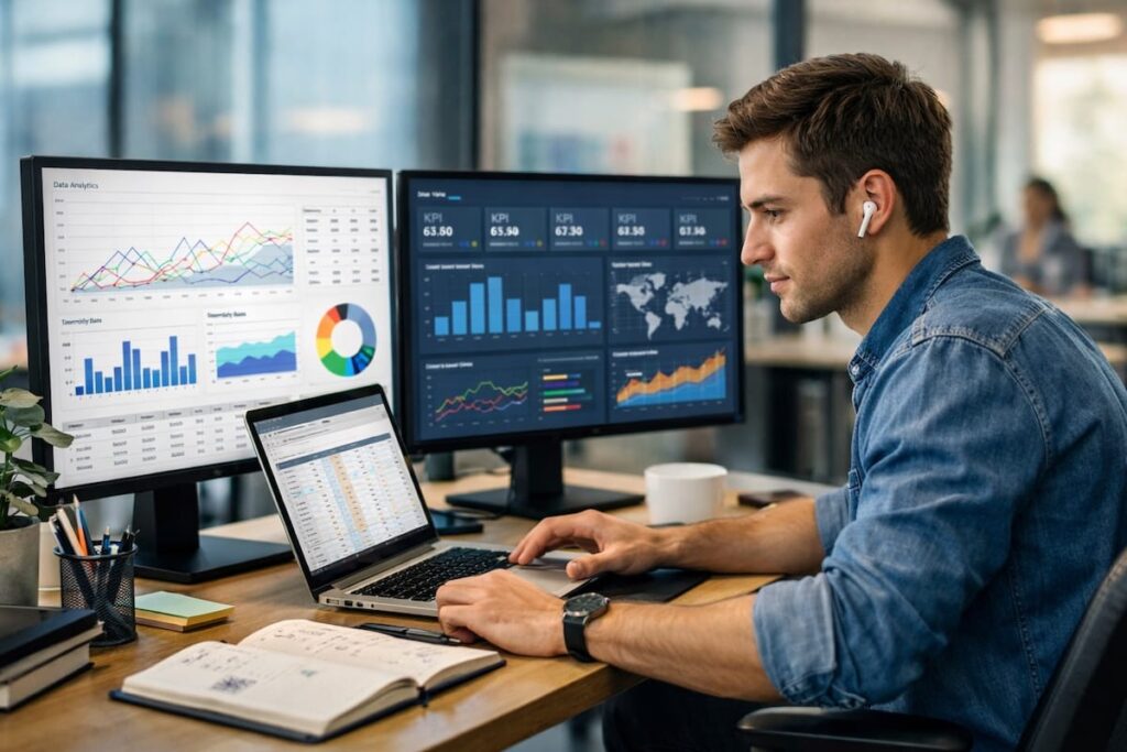 persona buscando y preparandose para su primer empleo en Datos